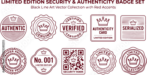 Photos Security authenticity and verified badges collection.
