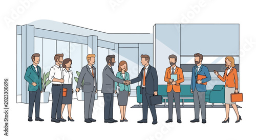 business people engage in a handshake during a corporate business meeting symbolizing successful teamwork and partnership.