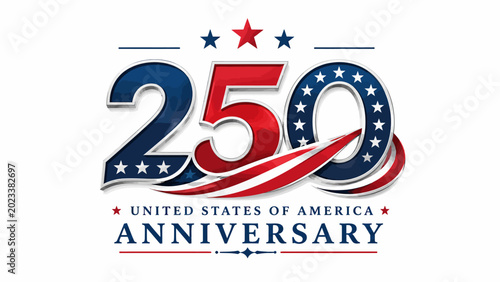 Konstfotografi Usa 250th anniversary with waving flag and stars america
