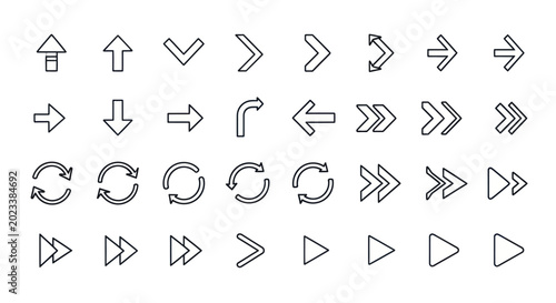 Arrow icons set for web design elements