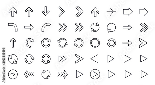 Arrow icons set for web design elements