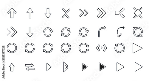 Arrow icons set for web design elements