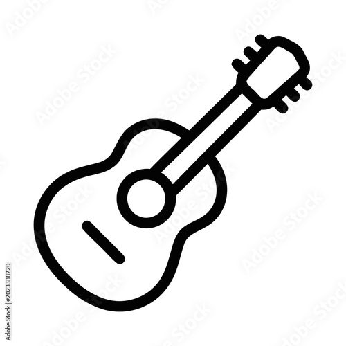 Fotografia Simple Outline Handdrawn Acoustic Guitar Musical Instrument Icon