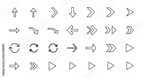 Arrow icons set for web design elements