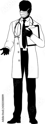 Silhouette doctor man medic...