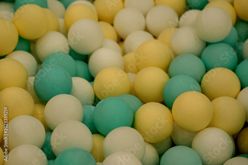 Bilde på lerret Close up of colorful plastic balls in a kids ball pit