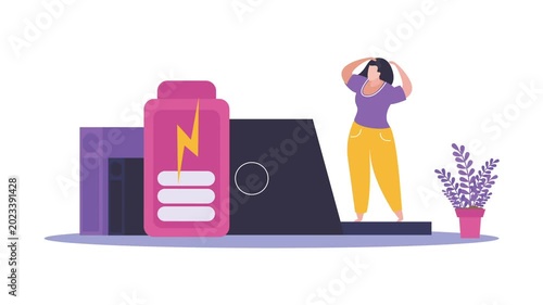 Low Energy Battery Level Concept Animation