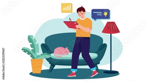 Remote Work Productivity Animation
