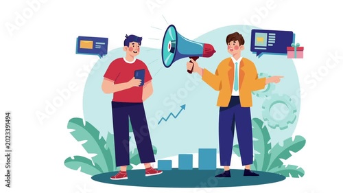 Business Communication Announcement Animation