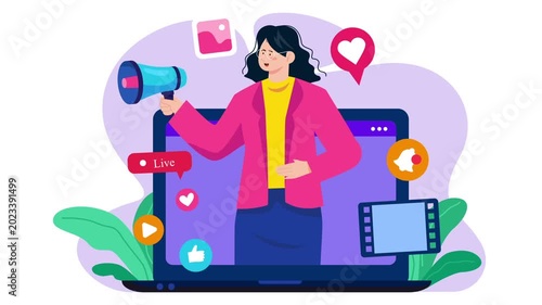 Social Media Live Marketing Promotion Animation