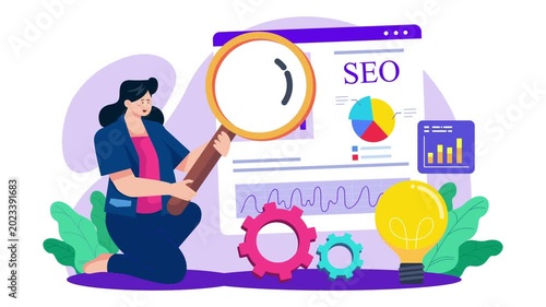 SEO Analysis and Website Optimization Animation