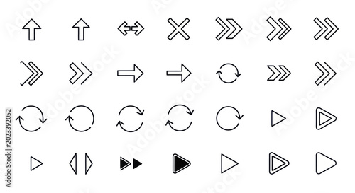 Arrows and directional symbols set