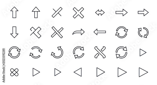 Arrows and symbols set of vector icons
