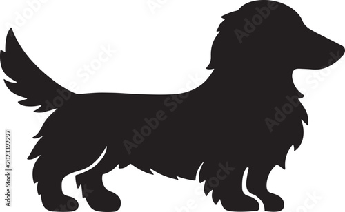 Tableau sur toile long haired dachshund svg, dachshund silhouette svgwiener dog svg, dachshund svg