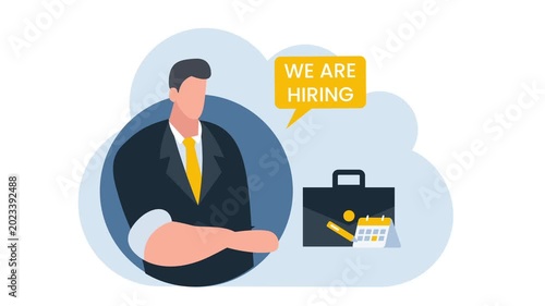 We Are Hiring Recruitment Job Announcement Animation