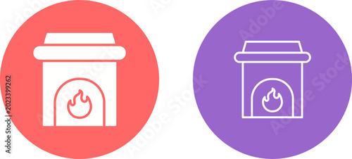 Fireplace Vector Icon