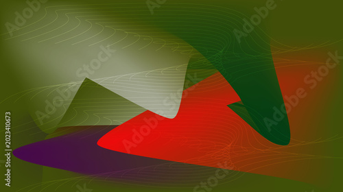 Abstract colorful light trails with geometric shapes and motion blur effect