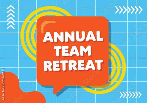 Annual Team Retreat. Business Event. Corporate Meeting. Flat Graphic Illustration. Banner.
