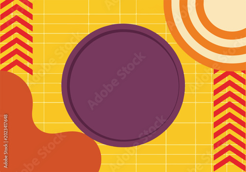 Vibrant Abstract Geometric Background. Modern Graphic Design. Dynamic Shapes Pattern. Digital Art for Presentation.
