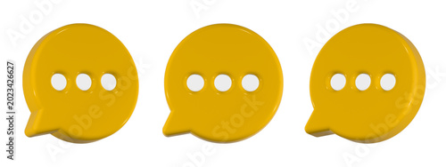 chat icon 3d render circle bubble