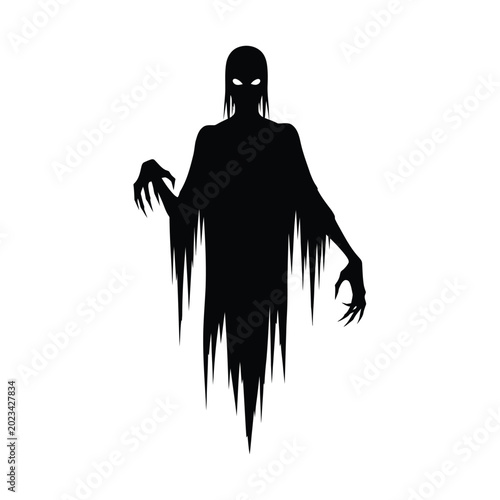 Fotografie Black silhouette of a scary ghost.