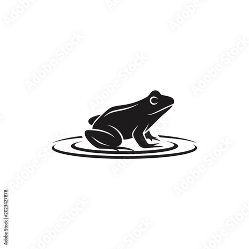 Photography Black silhouette of a sitting frog.