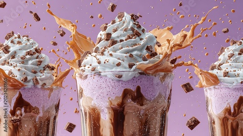 Delicious Chocolate Milkshake with Whipped Cream and Sprinkles