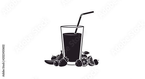 Vászonkép Glass of Dark Juice Drink.