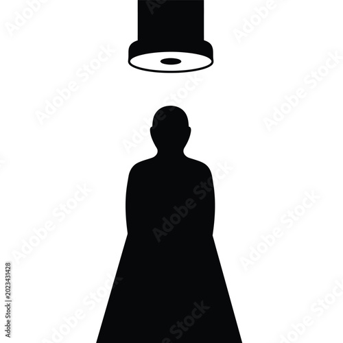 Obraz na plátně Silhouette of a person under light.