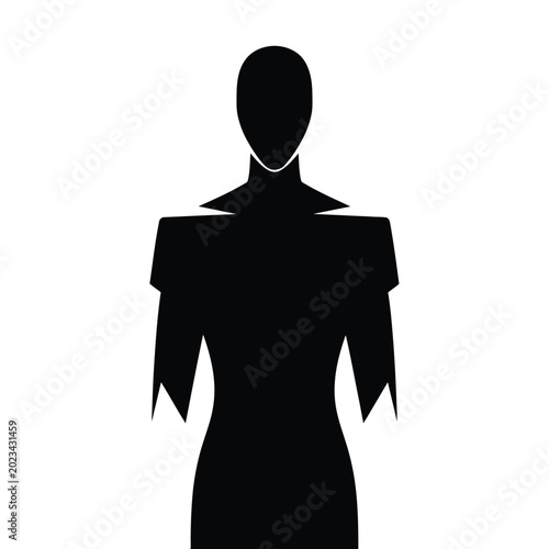 Obraz na płótnie Silhouette of a woman wearing dress.