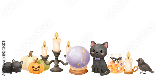 Halloween Decorative Border Arrangement