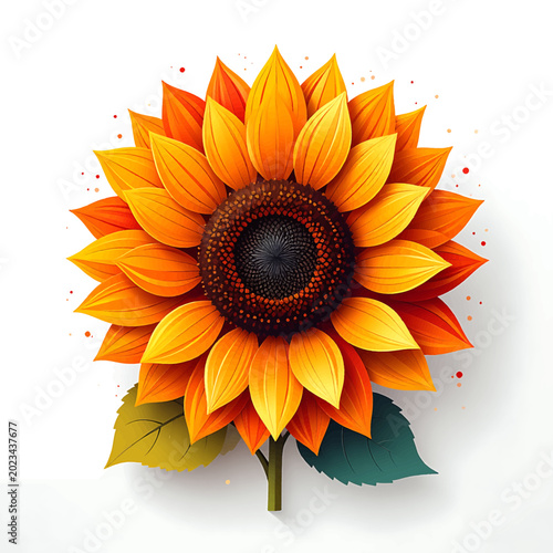 Tableau sur toile Vibrant Orange Sunflower Closeup View.