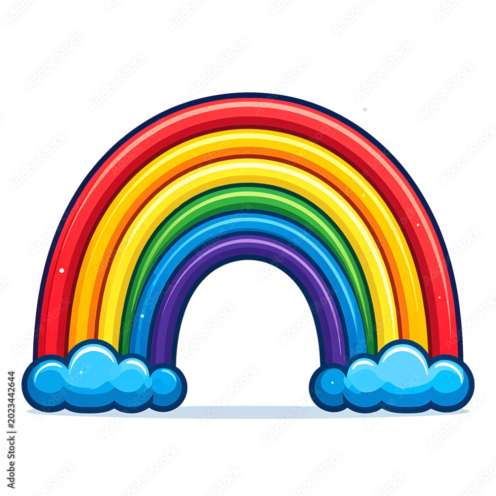 Fototapeta premium Colorful Rainbow with Blue Clouds 2.