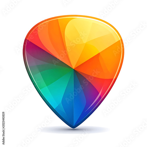 Colorful Rainbow Guitar Pick Shape.