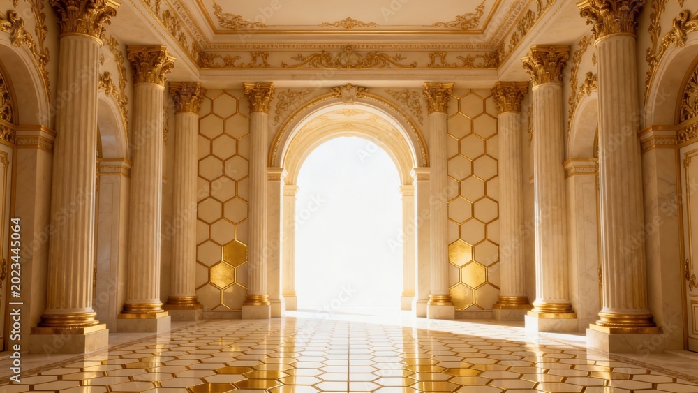 Obraz premium Luxurious ornate hall with columns