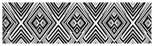 Tableau sur toile Geometric tribal pattern with bold black and white diamond shapes in symmetrical