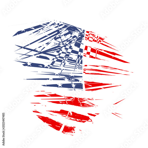 Independence Day. Abstract US flag element in grunge style