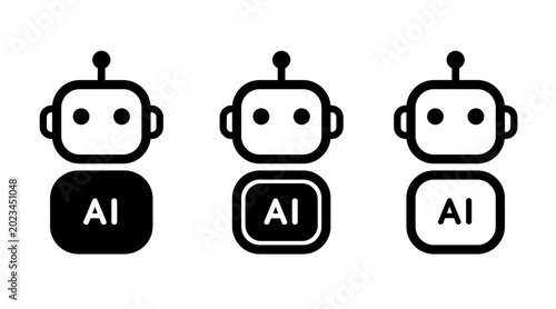 AI Bot Agent or Assistant Icons Design