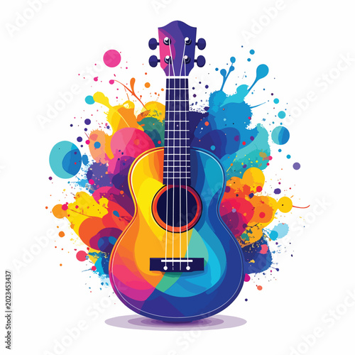 Colorful Ukulele Instrument Music.