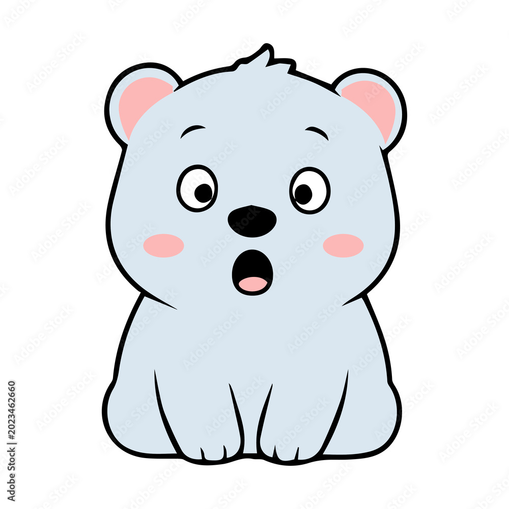 Fototapeta premium Cute blue polar bear cartoon illustration icons with adorable and cheerful expressions.