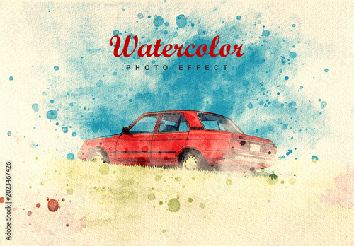 Watercolor Photo Effect Template