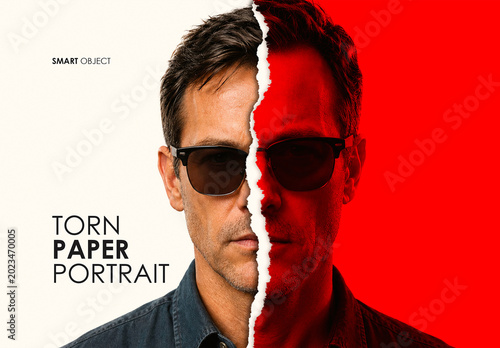 Torn Paper Portrait Photo Effect
