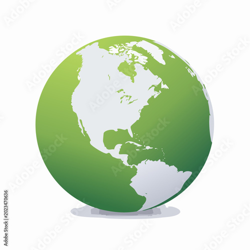 Global map showing north and south america in green and white