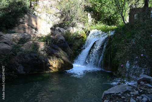 Waterfall at the Fuentes Del Algar in Spain.