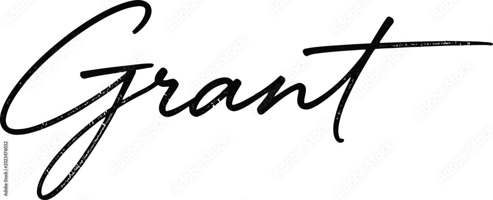 Fototapeta premium Grant is displayed in a classic black cursive script font that conveys a professional personality.