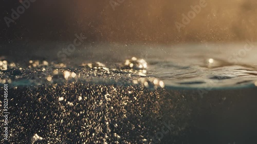 Dark Liquid Transforming into Clear Water Healing Concept