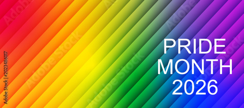 Pride Month 2026 rainbow background
