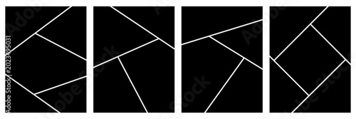 Set of comic 4 frame photo collage layout