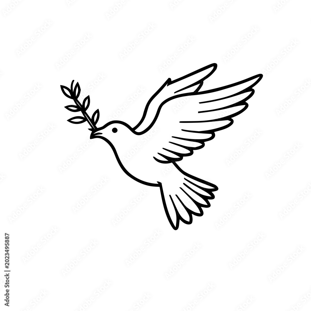 Fototapeta premium dove with peace sign