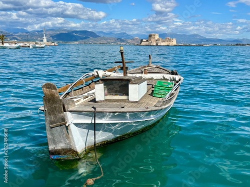 old boat in the sea